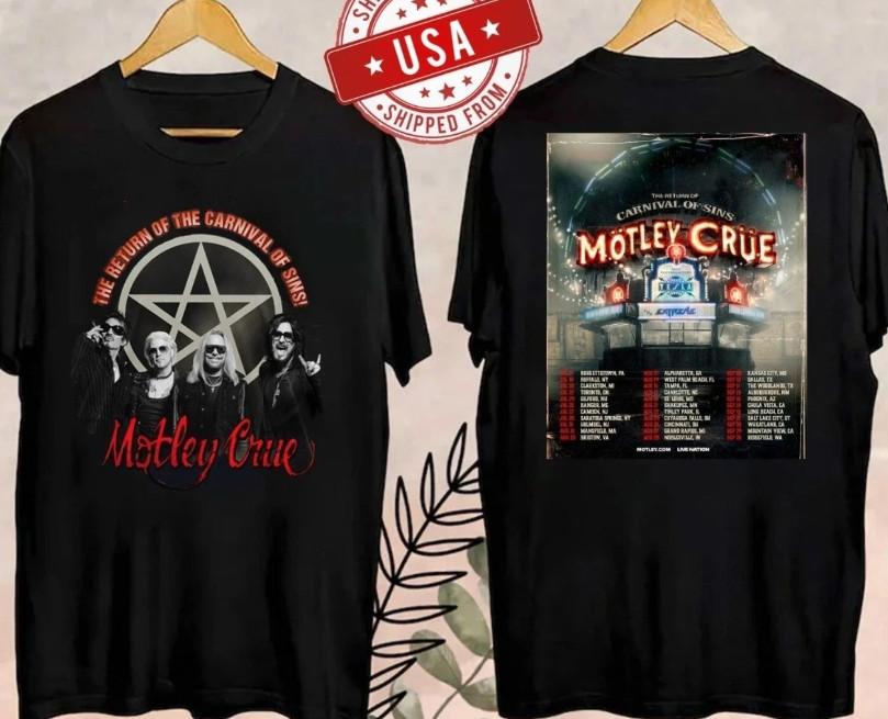 Motley Crue Announced 2026 North American Tour Rock Concert TShirt Unisex T-Shirt M