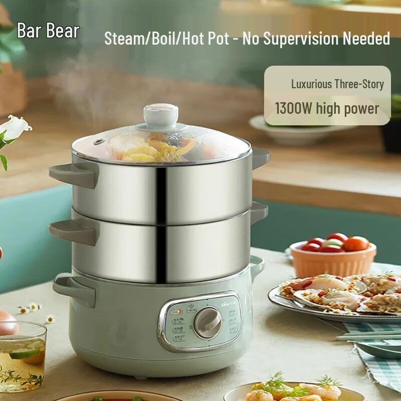 Bear DZG-D80G5 10L Multi-Purpose 3-Layer Electric Steamer CN plug (adapter included)