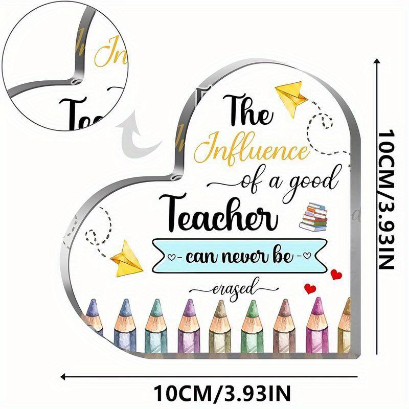 Female teacher gift, acrylic heart-shaped ornament, female teacher gift, female teacher gift