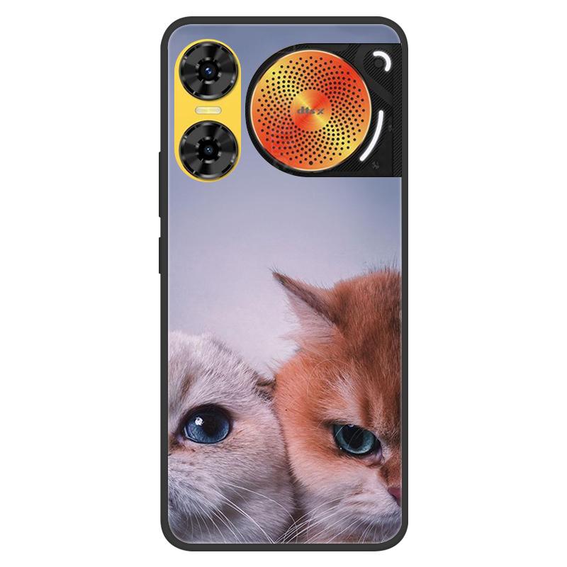 For ZTE Nubia Music 2 Case 2025 Soft Black Silicone Bumper Butterfly Painted Phone Cover for Nubia Music2 Cases Fundas Capa