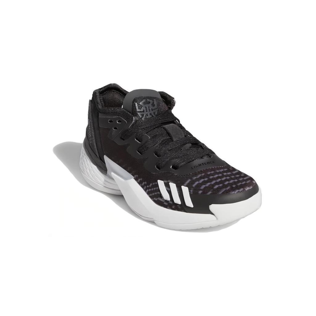 adidas D.O.N. Issue #4 Abrasion Resistant Mid Top Children's Basketball Shoes Black White Children Aged 3 7 Years Old GW9014