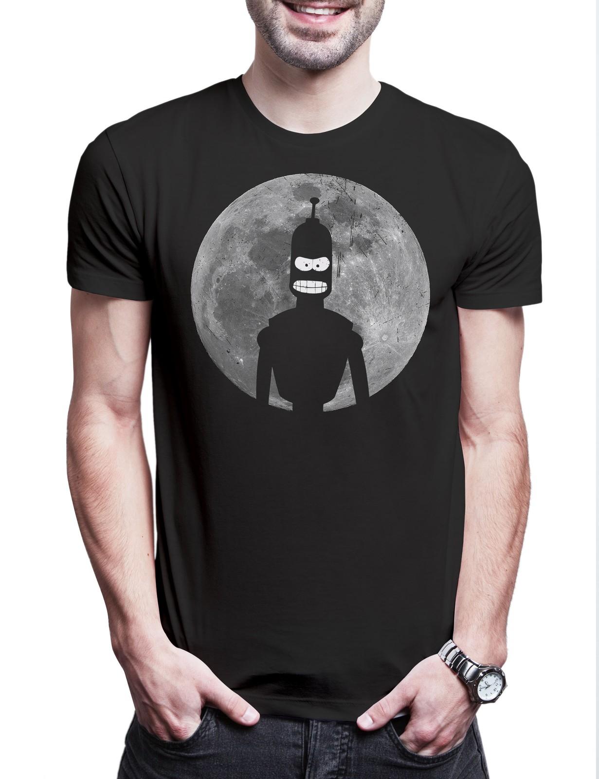 

Robot Moon II Herren T-Shirt Mens Womens Tees Top Mond Cartoon Robot Bender Comic Bending Rodriguez S