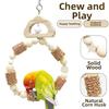 Hanging Bird Swing Toy Wooden Bird Climbing Stand Parrot Chewing Toy  Gnawing Training