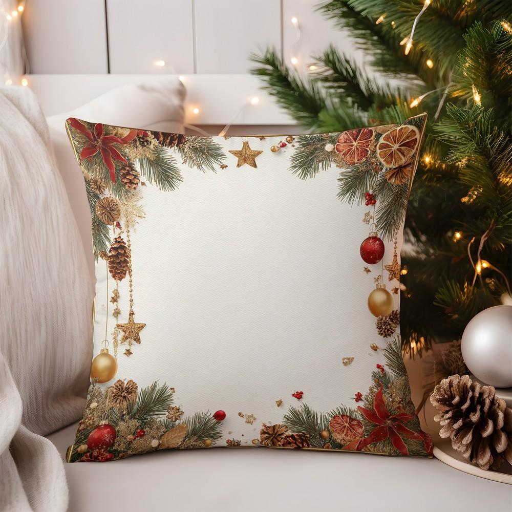 Home Decor Deer with Flowers and Butterflies Pillow Cover Pattern Cushion Cover Suitable for Sofa Bedroom Car Pillow Cover