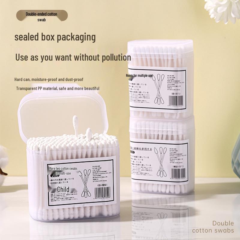 Boxed Japanese Double-Ended Cotton Swabs for Blackhead and Ear Cleaning