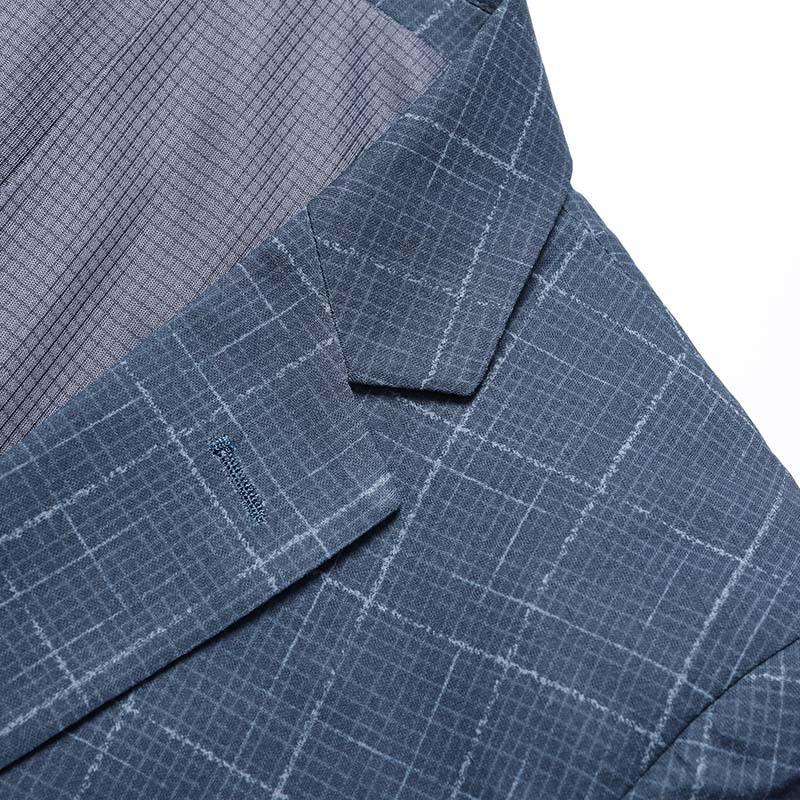 Spring Thin Men's Suit Korean Version Slim Fit Young and Middle-aged Plaid Small Suit Casual Single Suit