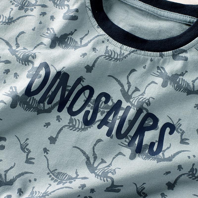 Kids' Korean Style Dinosaur Print Summer T-Shirt - Boys' Short Sleeve Trendy Top