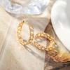 Copper-Plated Gold Hoop Earrings with Zircon Studs - Trendy, Personalized Non-Fading Ins Style, European and American Design