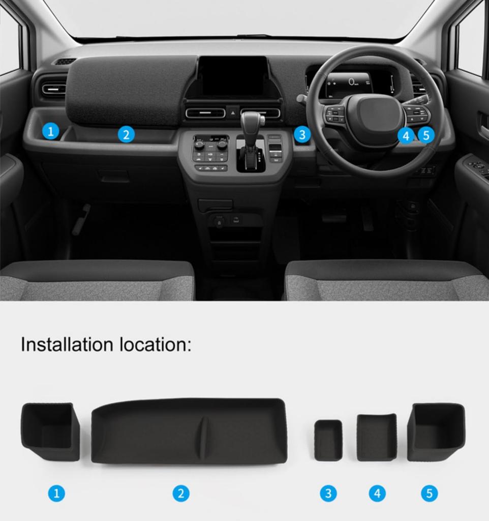 ruiya 2024 New Honda Freed GT Dedicated Dashboard Tray Storage Mat Rubber Mat Passenger Side Tray Car Freed GT Series Open Tray Mat Cup Holder