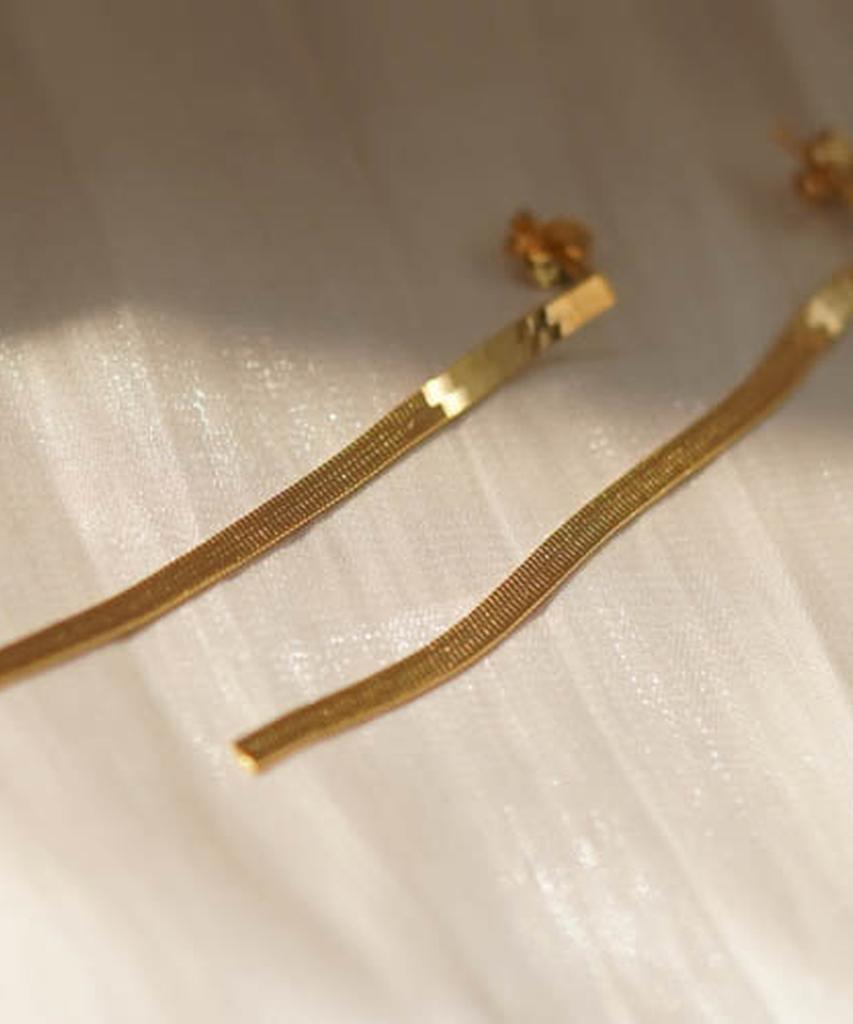 Alleun Silver 925 Snake Chain Drop Earrings Long