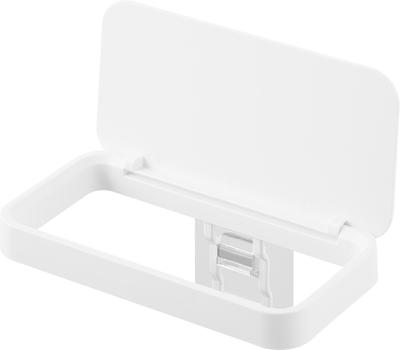 Yamazaki Tower Floating Triangular Film Hook with Plastic Bag W18 X D10 X Lid Hook Not 1289 Corner, Lid, Holder, White, Dimensions H7.5cm (With Open