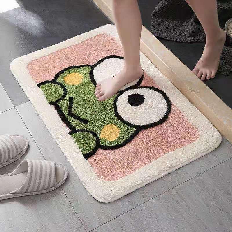 Absorbent Bath Mat Non-Slip Floor Rug Bathroom Kitchen Bedroom Entrance Soft Plush Carpet Cartoon Design