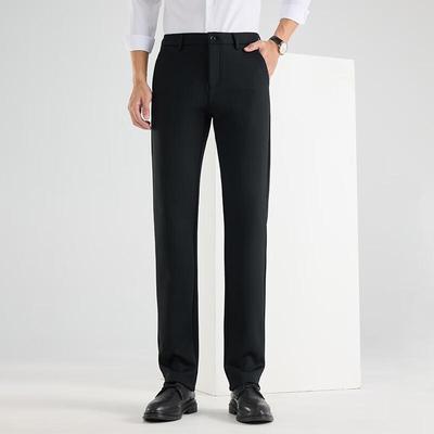 FENGXUN Men's Thickened Straight-Leg Casual Business Pants