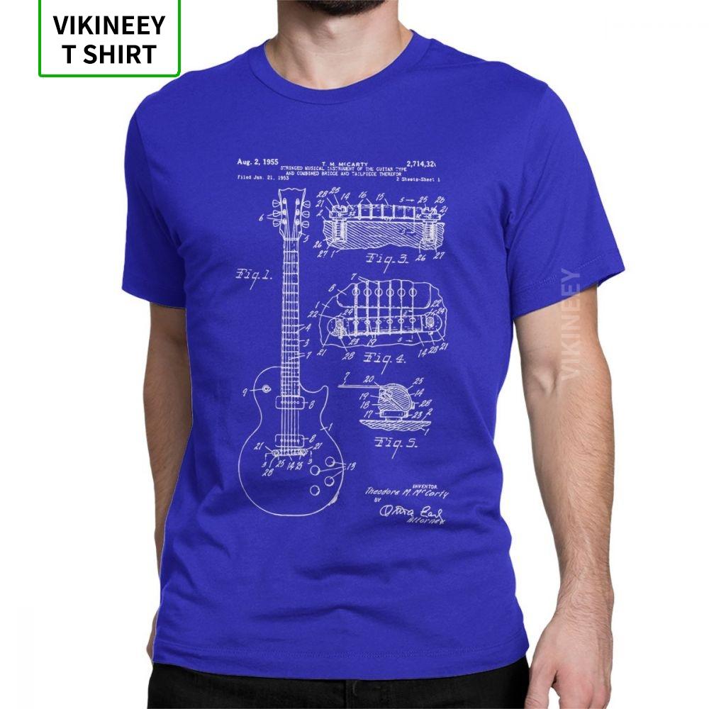 Patent Acoustic Electric Guitar Music Men T Shirt Crazy 100 Cotton Short Sleeves Tees Crew Neck TShirts Printed Tops