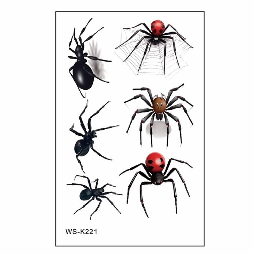 Waterproof Spider Tattoo Realistic Halloween Face Tattoo Body Art Body Tattoo Stickers Face Makeup