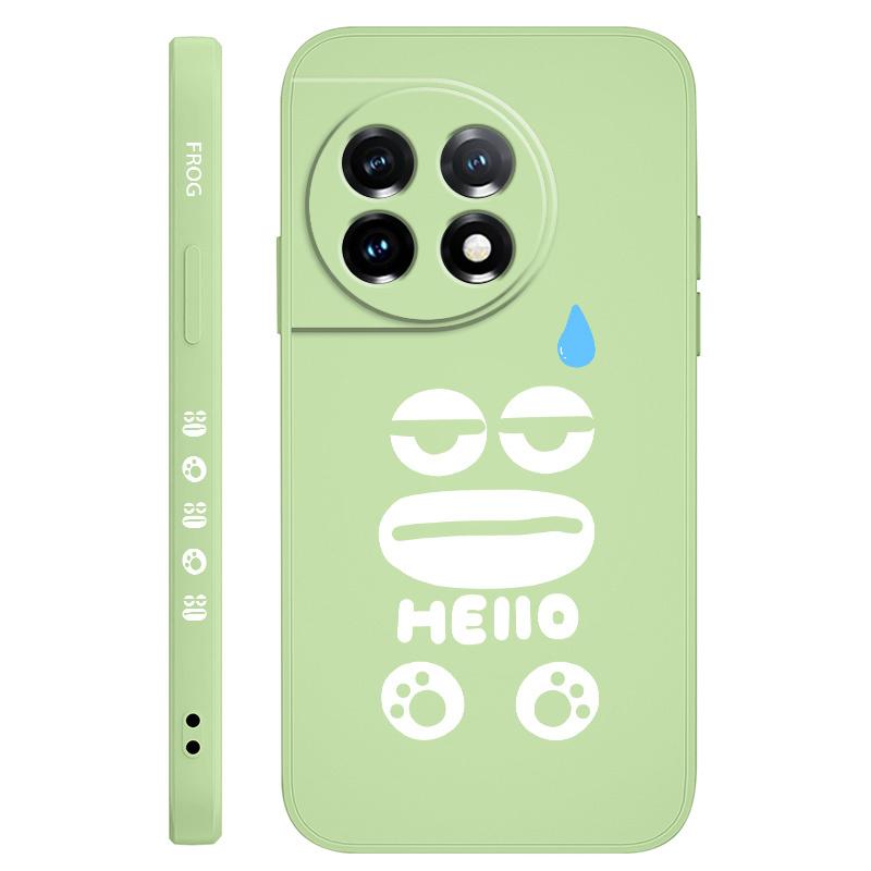 

Silent Frog Phone Case For Oneplus 13 13R 12 12R 11 11R 10 10R 10T 9R 9RT 9 8T 8 7 7T Pro 5G Liquid Silicone Cover OnePlus 7T Pro світло-зелений колір