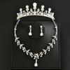 Bridal Crown Headwear Necklace Earrings Three-Piece Princess Birthday Crown Dress Accessories