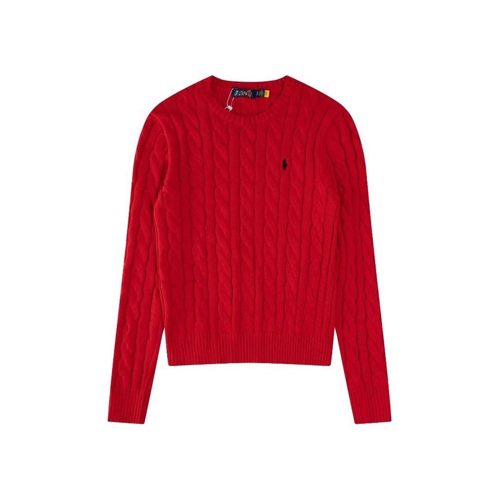 Klasický pletený svetr s kulatým výstřihem vyšívaný podzim zima trendy nový svetr