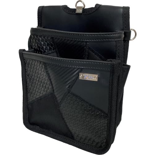 KH Gathered Franken Waist Pouch, Flat, Two-Tier, Black [Cool and Stylish] FKWB1199K