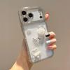 Electroplated Silver Rhinestone Swan iPhone Case for 13/14/15/16/17 Pro Max