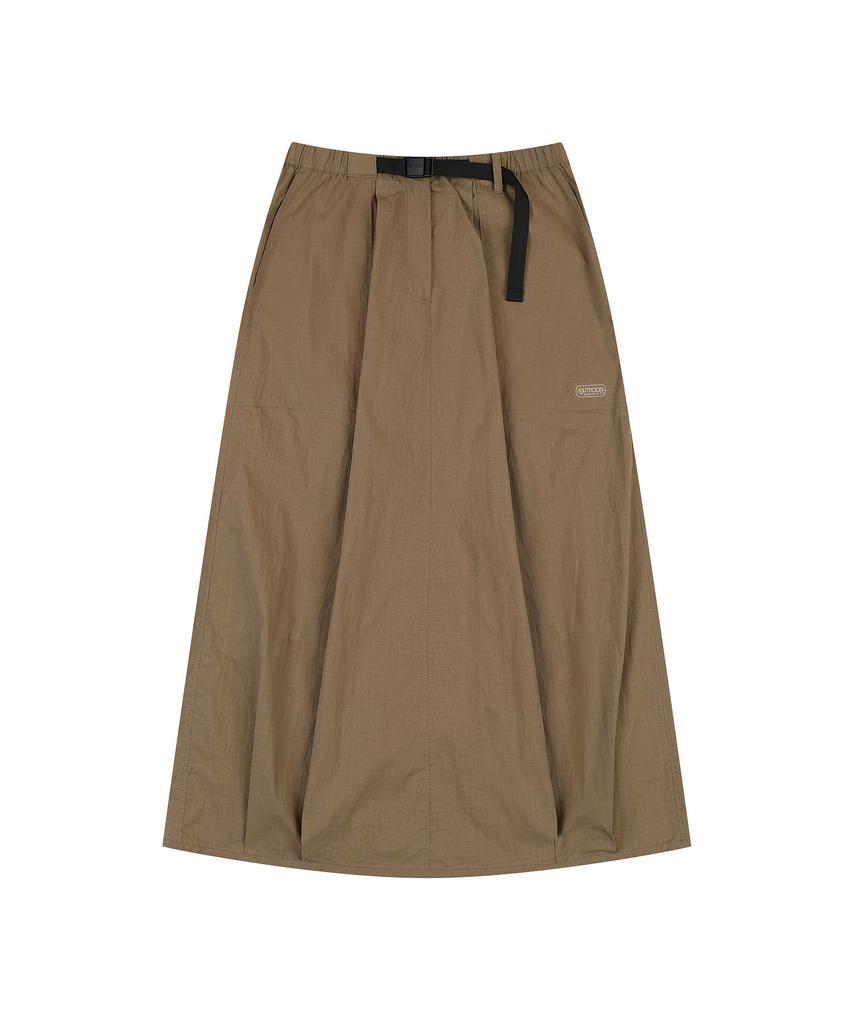 OUTDOOR PRODUCTS W Balloon Ripstop Long Skirt (Beige)