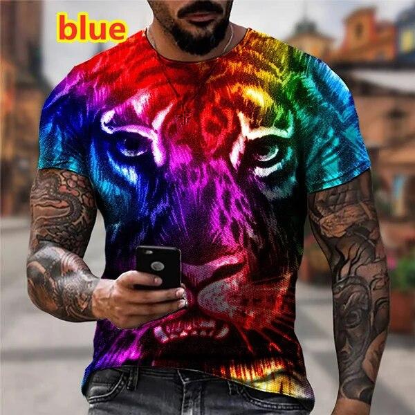 

Мужские и женские модные футболки с 3D принтом тигра, футболка с принтом лица тигра и графикой