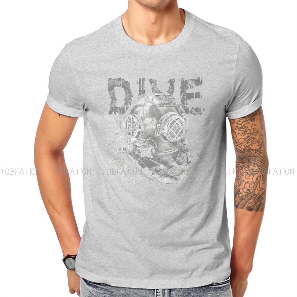 Helmet Graphic Tshirt Dive Scuba Diving Printing Streetwear Leisure T Shirt Male Tee Unique Gift Clothes