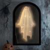 Premium-Halloween Hologram Ghost Mirror Featuring LED Lights, Holographic Decor For Indoor, Bedroom, Kitchen, And Fireplace