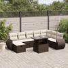 VidaXL Garden Furniture Set with Cushions 9 Pcs Brown Braided Resin 3275193