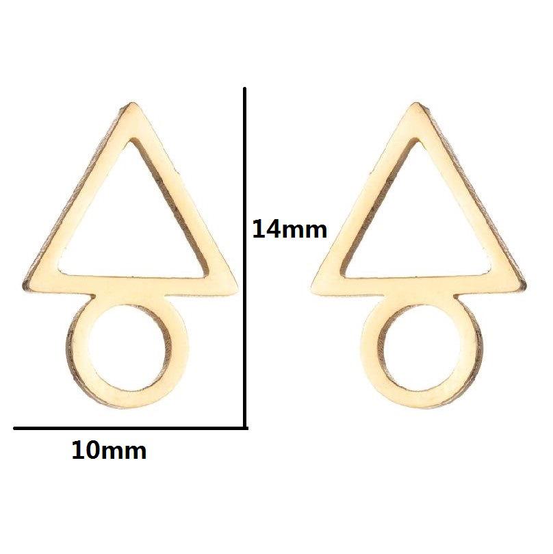 Minimalist Stainless Steel Heart & Sunflower Star Stud Earrings - "I Love You" Gesture