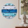 1pc Stylish And Silent Beach Blue Wall Clock For Your Kitchen Battery Not Included Home Decor Parts Accessories
