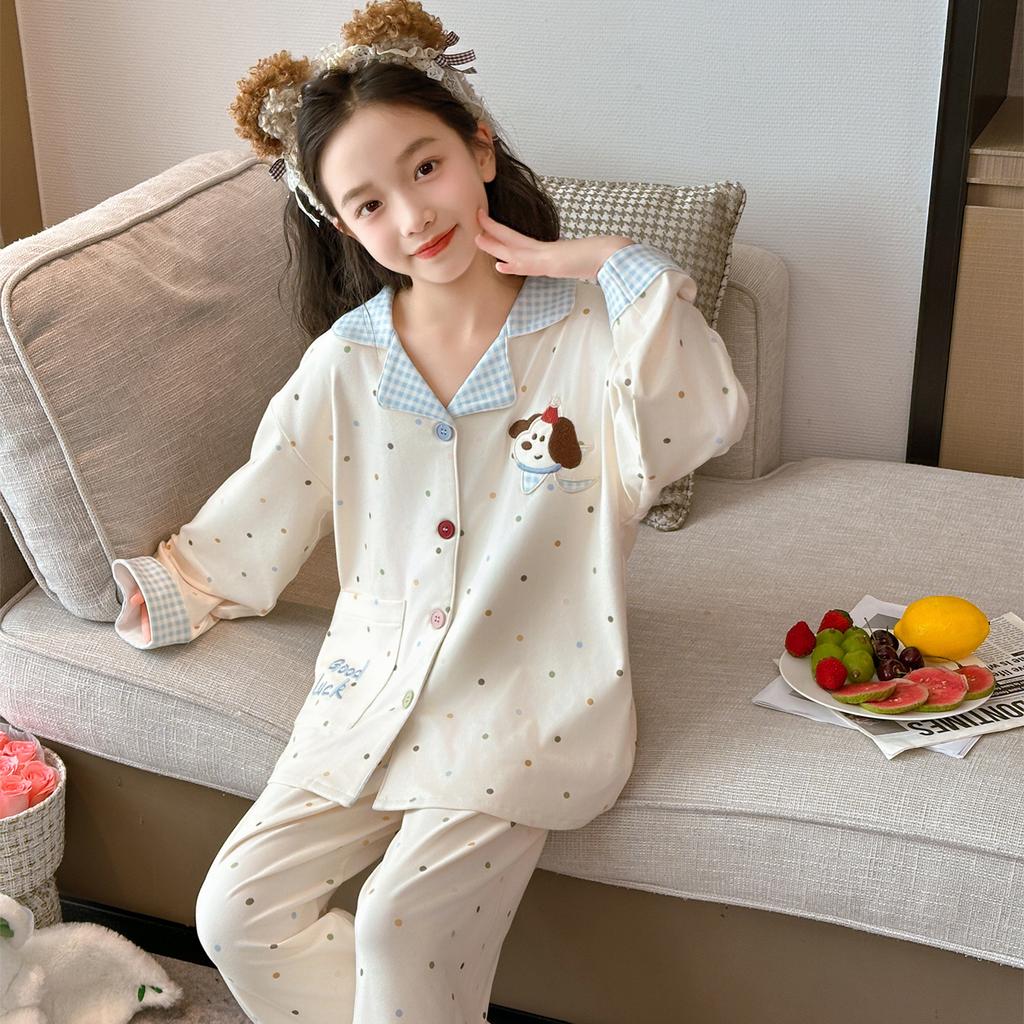 Girls Thermal Underwear Pajama Set Cartoon Warm Base Layer Sleepwear for Older Kids and Teen Girls Winter
