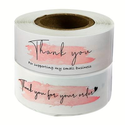 120Pcs Pink "thank You for Your Order"" Sticker for Supporting Your Business Package Sealing Labels"