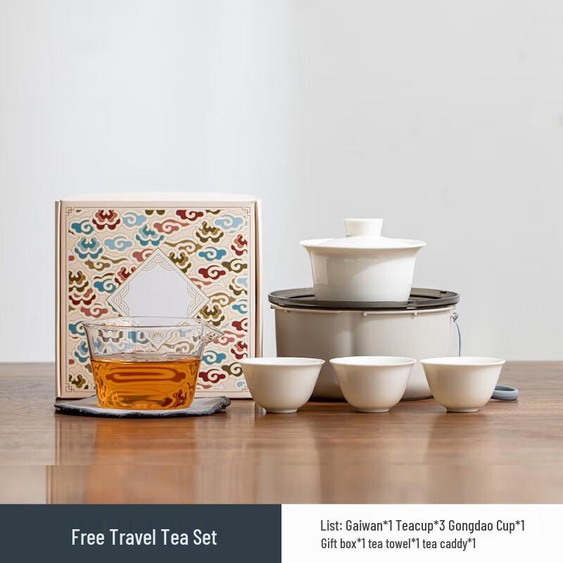 Xiao Feng You Li Portable Tea Set with Auspicious Clouds Ruyi Design