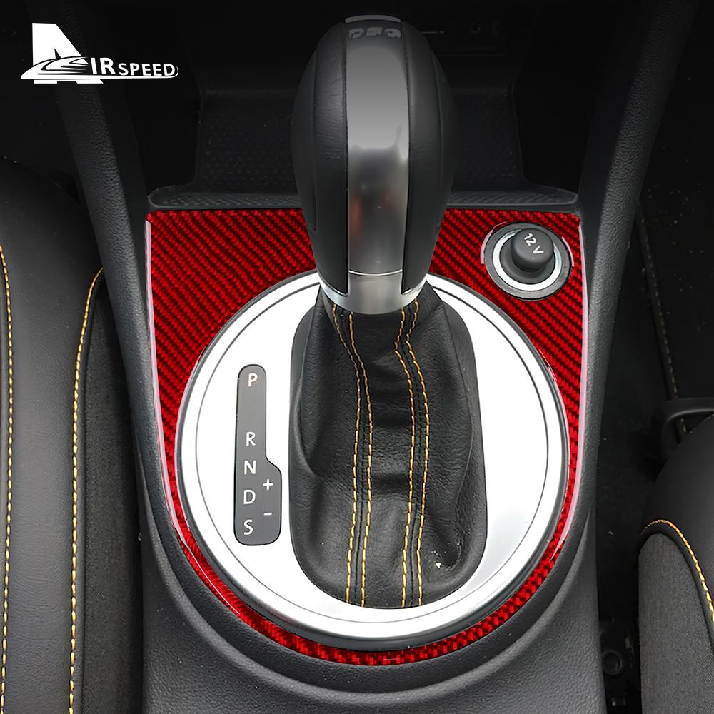 Real Soft Carbon Fiber For Volkswagen Beetle 2012 2013 2014 2015 2016 2017 2018 2019 Car Gear Shift Panel Sticker Accessories