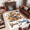Valentine Love Theme Crystal Velvet Rug Personalized Custom Name Text Soft Floor Mat Home Decor