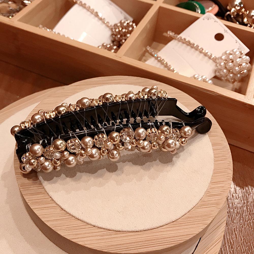 Accessoires Geometric Women Plastic Girls Hair Crabs Vertical Clip Hair Claws Pearl Banana Clips