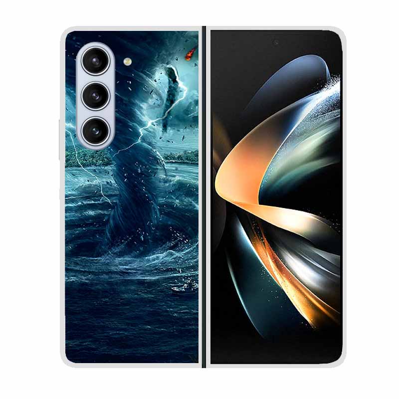 For Samsung Galaxy Fold 6 Case Cool Space Animal Clear Hard Phone Cases for Galaxy Z Fold6 5G 2024 Back Cover Zfold6 Shells Capa