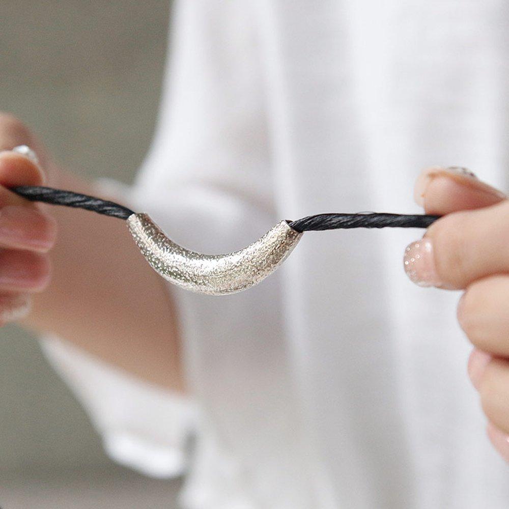 Bydaisy 02Sn0103 Silk Cord Silver Bar Necklace