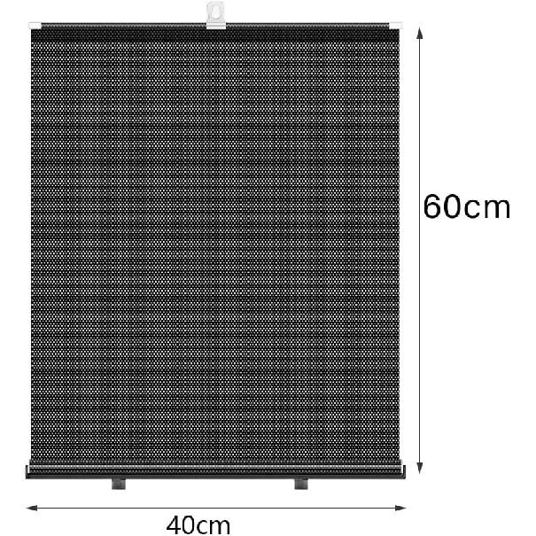 Car Side Window Sun Shade Retractable Auto Roll Curtain Visor Protects Baby and Kids Car Interior 40 * 60cm Black