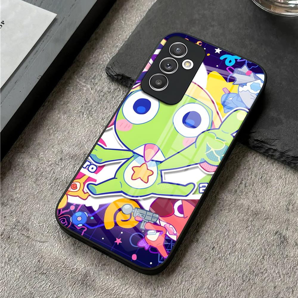 Keroro Frog Cool Gunsou Phone Case For S24 Ultra Samsung S23 S22 S20 Fe S21 Plus Galaxy A54 A34 A24 A53 A16 Glass Cover