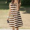 ZANZEA Women Casual Round Neck Stripe Sleeveless Tank Dress