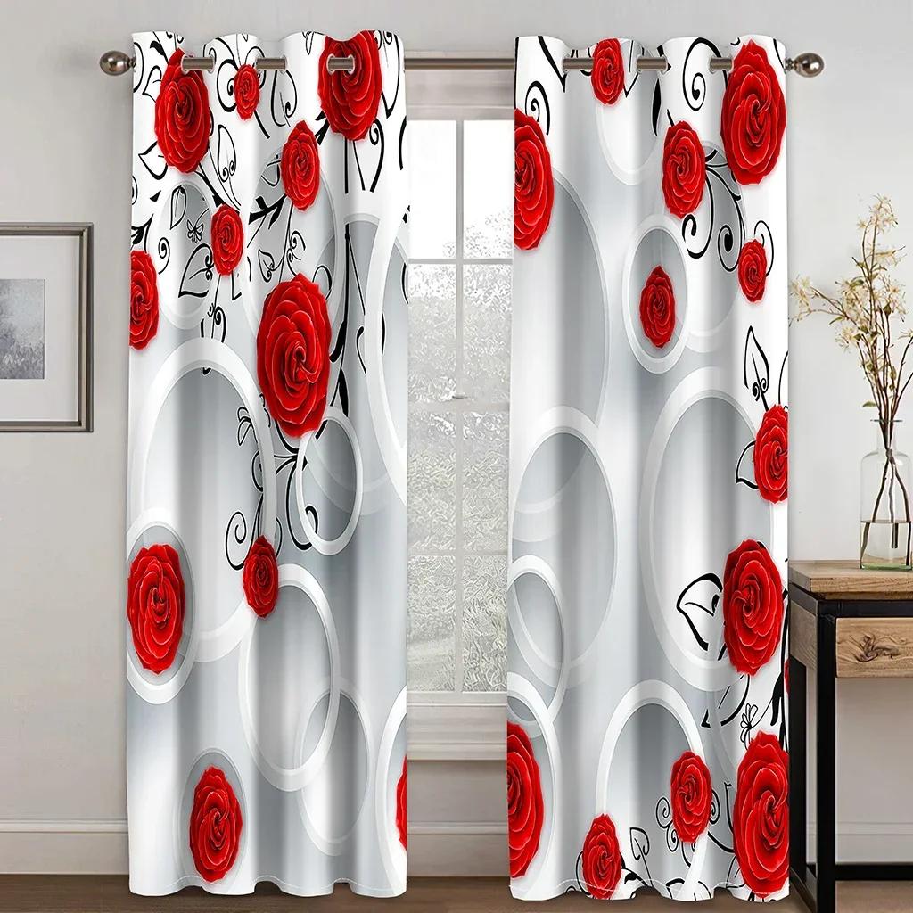 3D Tree Silhouette Abstract Circle FlowerWindow Curtains Blinds For Living Room Bedroom Bathroom Kicthen Office Door Home Decor2