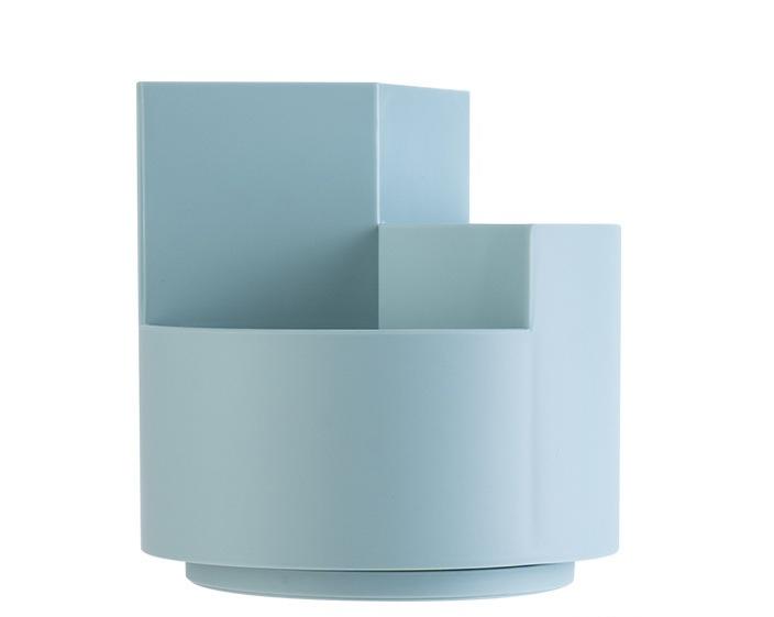 1pc Rotating Pen Holder, Office Student Desktop Pen Storage Box, Office Storage Three-hole Makeup Brush Box