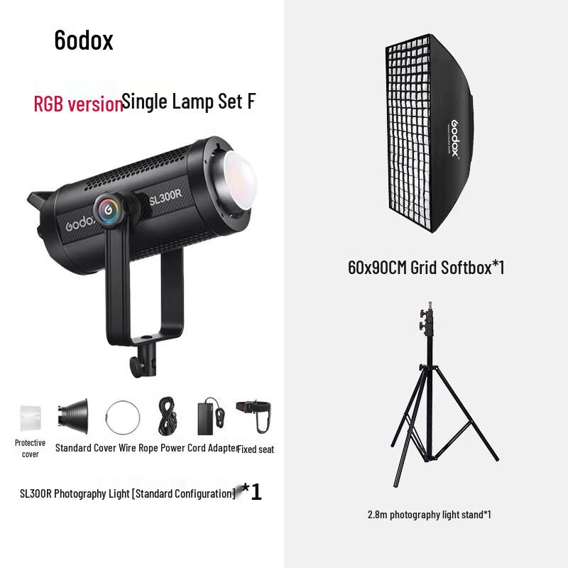 Godox SL300R Bi-color LED Video Light with 60x90cm Softbox