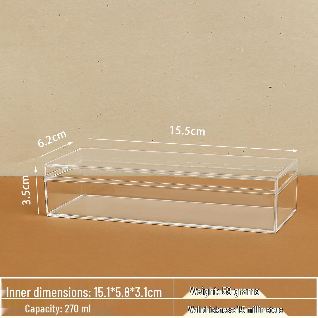 Transparente rechteckige Acryl-Aufbewahrungsbox mit Deckel zur Präsentation und Geschenkverpackung oder für Aquarien Model A