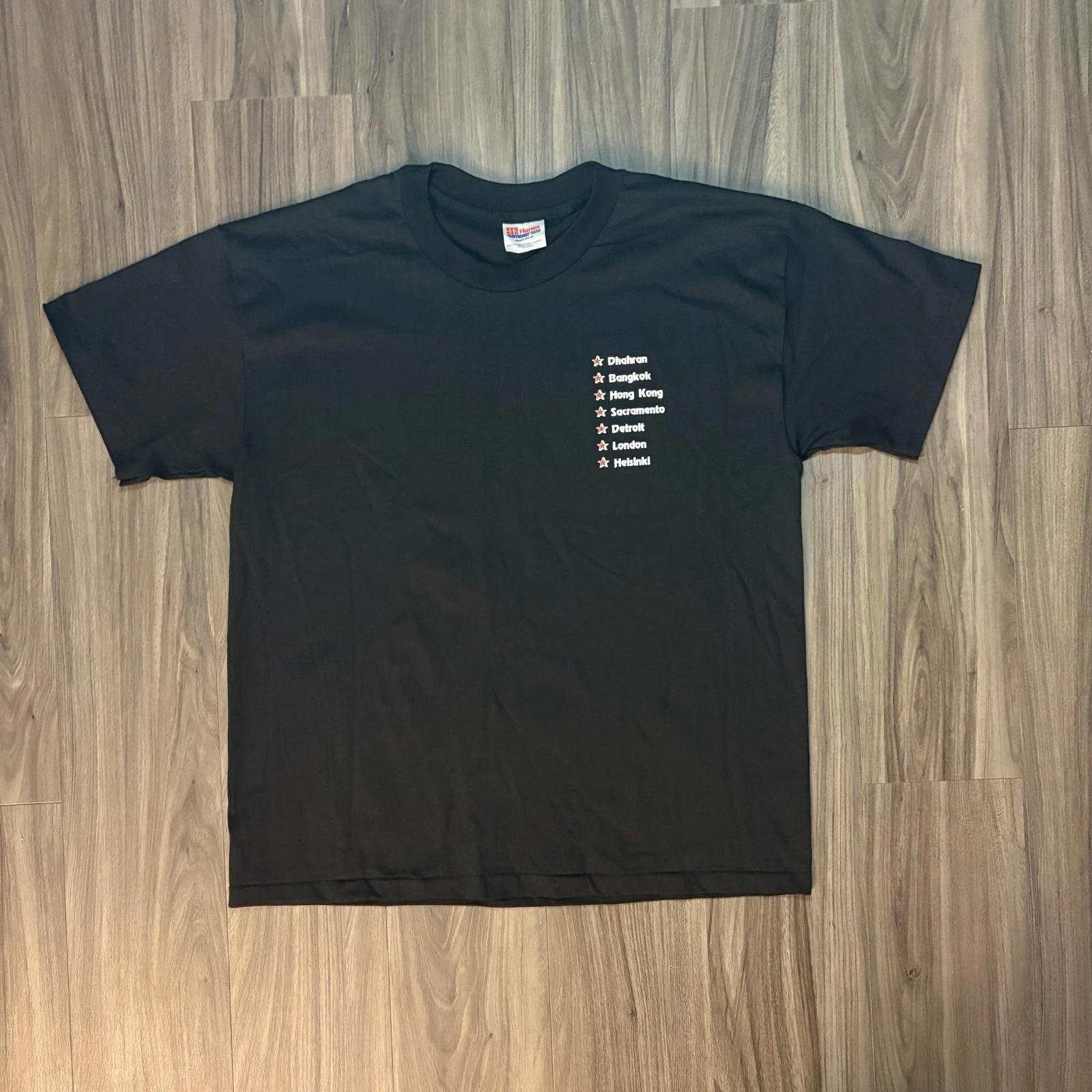 

Vintage / 1996 Family World Tour Cities T Shirt Black USA Made Single Stitch L 2XL