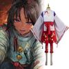 Stilvolle Cosplay-Kleidung mit grünen und roten Sets, perfekt für Anime- und Spieleveranstaltungen