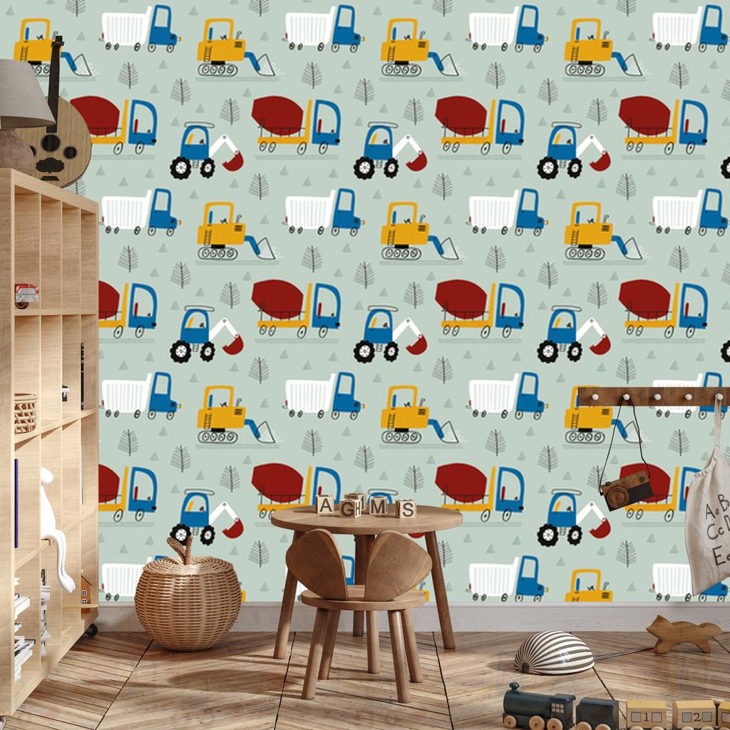 Machines with Trees Wallpaper for Living Room and Bedroom 50x1000