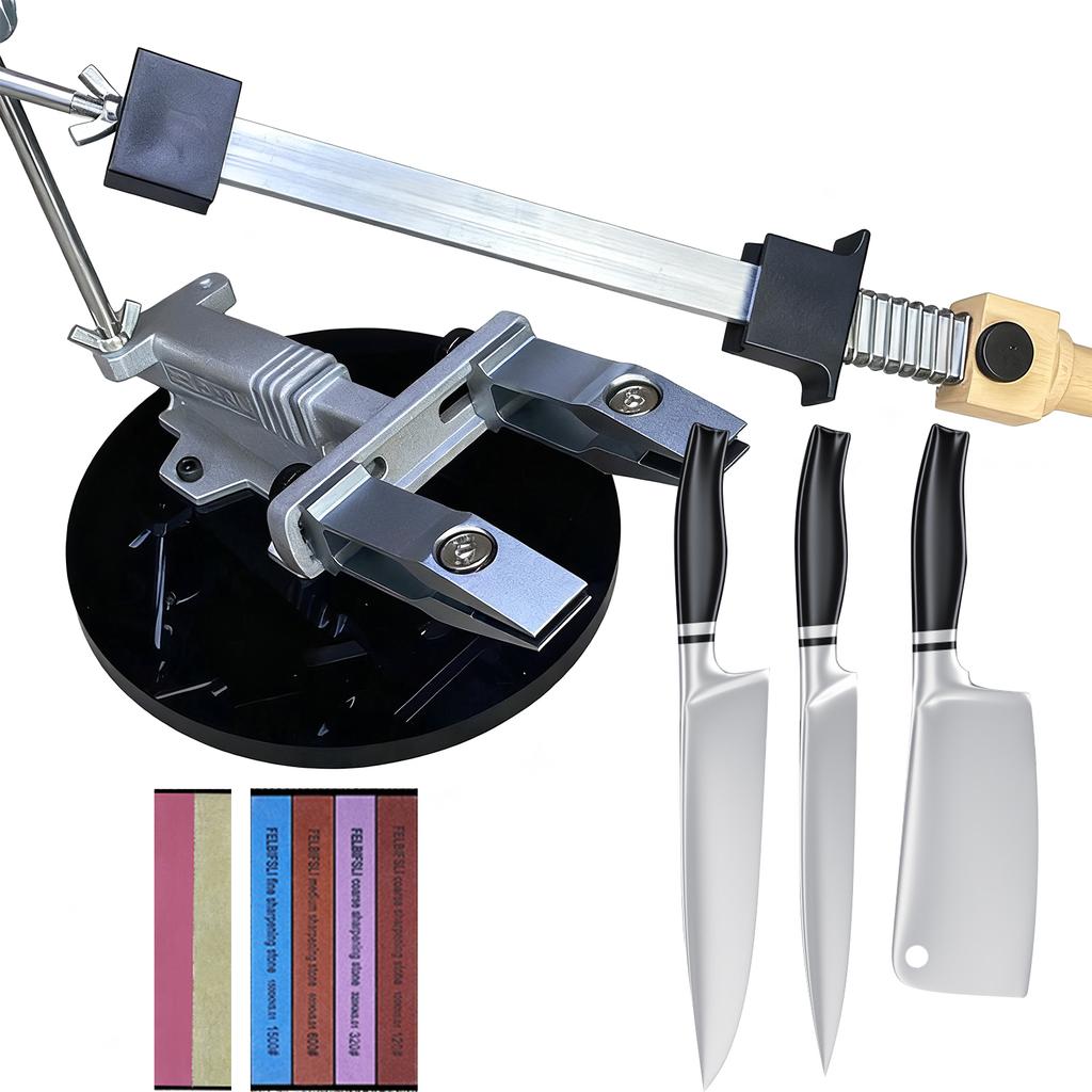 Vaste messenslijper met 3 slijpstenen, messenslijpsysteem, keukenaccessoires